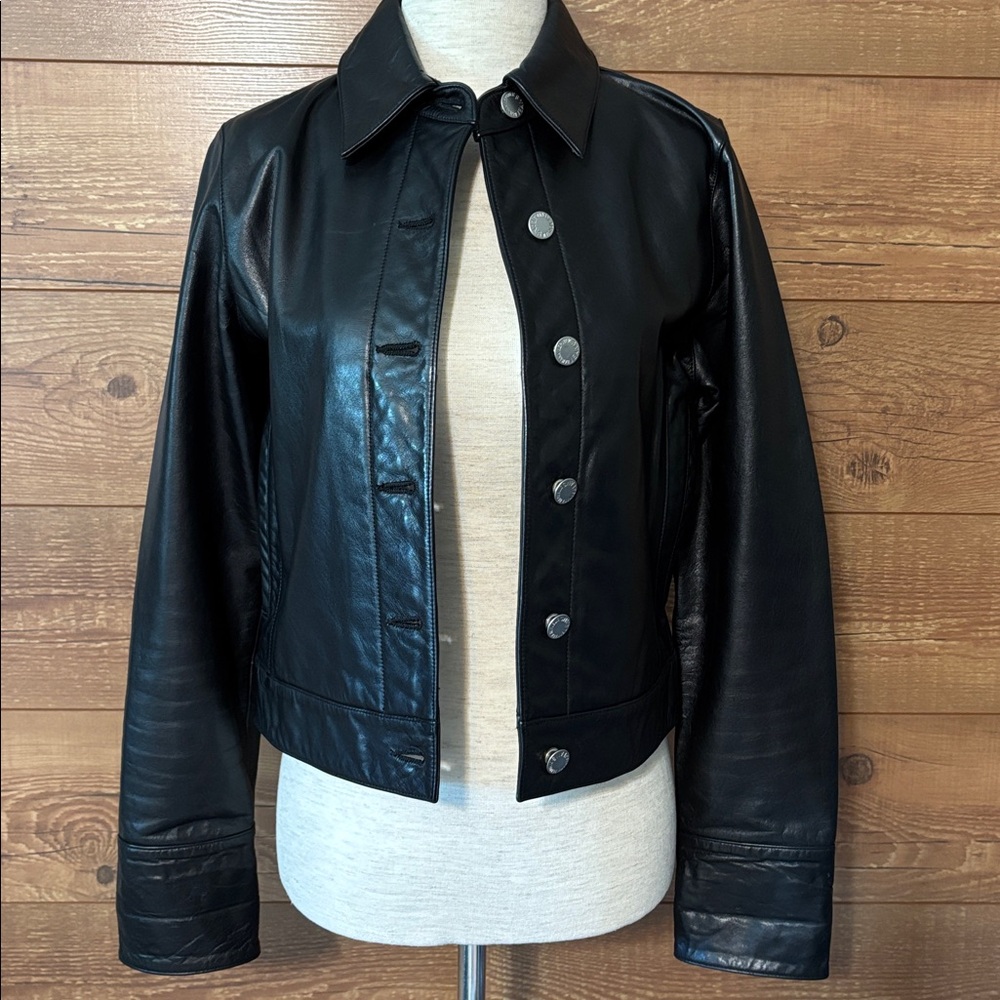 Banana Republic sz XS black genuine leather jacket